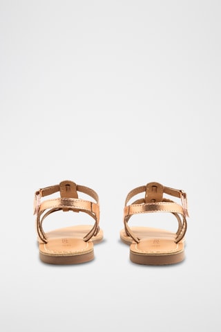 Sandálias em couro - Dourado-rosa