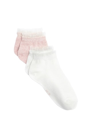 2 pares de meias - Branco e rosa-maquilhagem mesclado