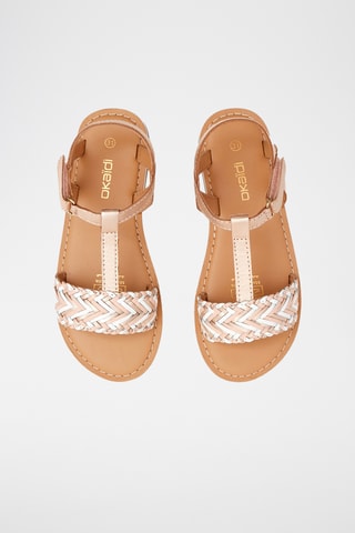 Sandálias em couro - Dourado