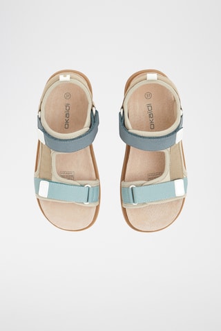 Sandálias em couro - Bege e azul