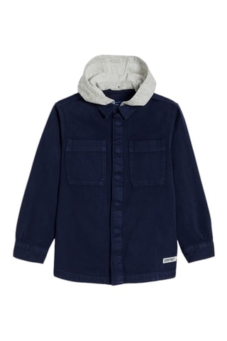 Sobrecamisa com capuz - Azul-marinho 