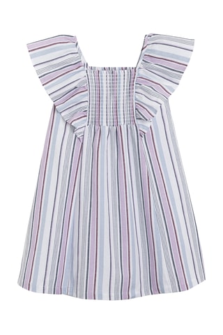 Vestido - Branco e cinzento-claro 