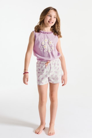 Pijama - Malva e branco 