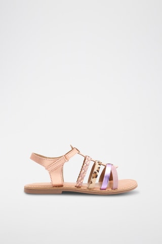 Sandálias em couro - Rosa-maquilhagem 