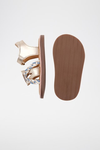 Sandálias em couro - Dourado 