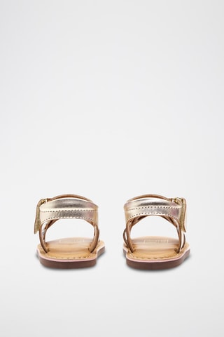 Sandálias em couro - Dourado 