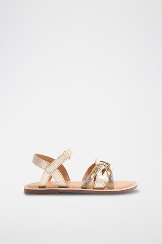 Sandálias em couro - Dourado 