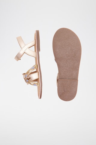 Sandálias em couro - Dourado 