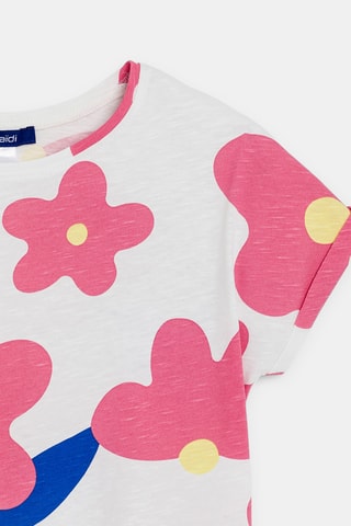 T-shirt - Branco e fúcsia