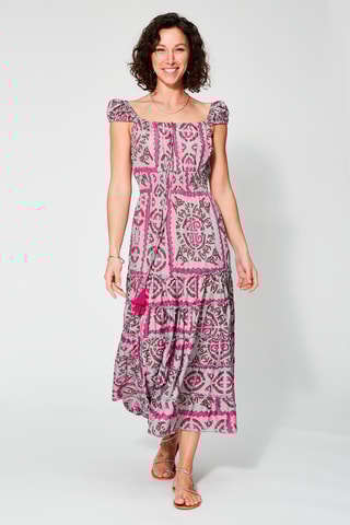 Abito lungo - Viola, rosa e grigio