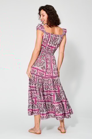 Abito lungo - Viola, rosa e grigio