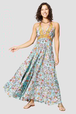 Abito lungo - Rosso, blu e giallo