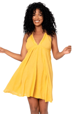 Abito a trapezio - Giallo