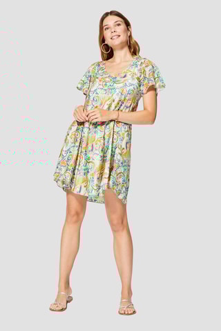 Abito corto - Bianco e multicolore