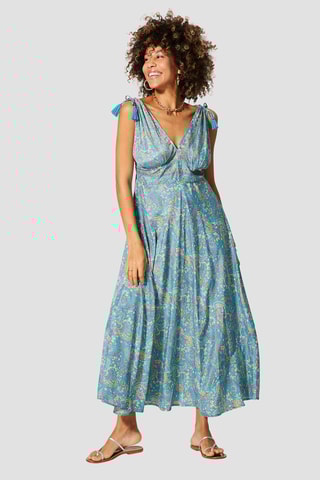 Abito lungo - Blu e verde