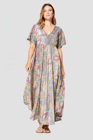 Abito lungo - Blu, verde e giallo