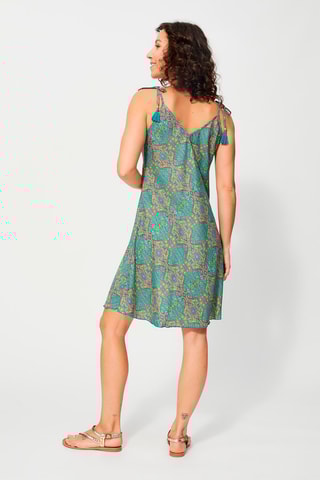 Abito a trapezio - Blu, verde e giallo