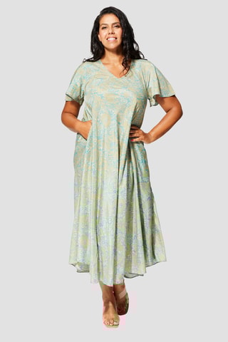 Abito lungo - Beige e blu