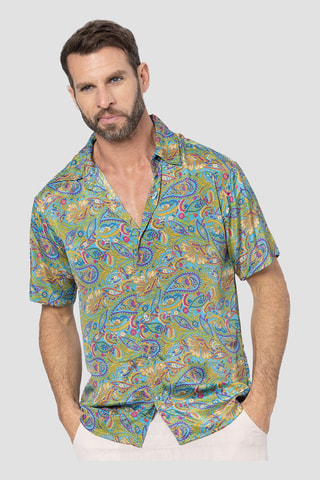 Camicia - Blu e verde