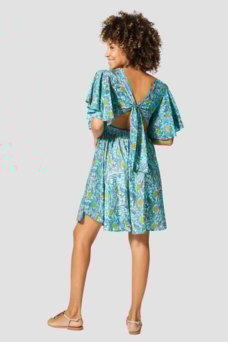 Abito a campana - Blu, verde e arancione