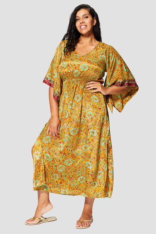 Abito lungo - Rosso, verde e giallo