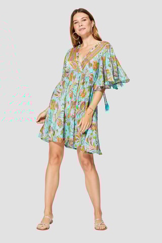 Abito corto - Blu e arancione