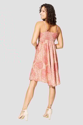 Abito a campana - Bianco, arancione e rosa