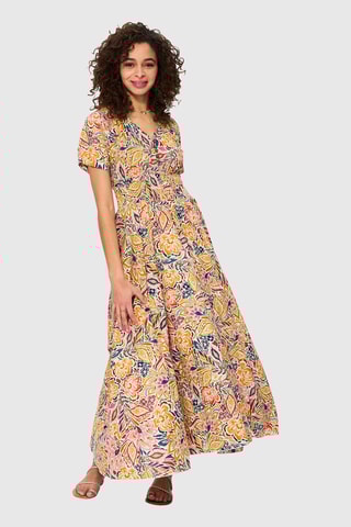 Abito lungo - Blu e arancione