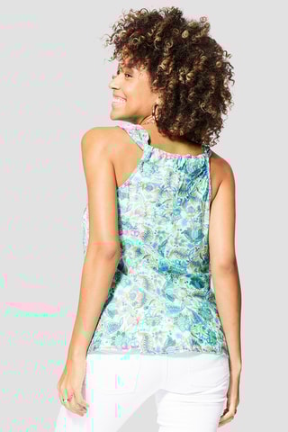 Top - Bianco, blu e verde