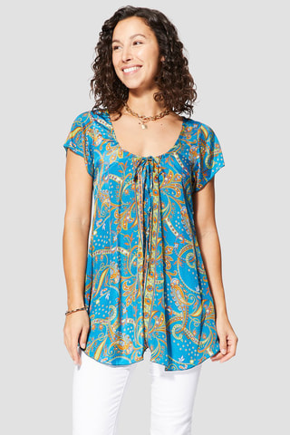 Top - Bianco, arancione e rosa