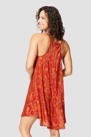 Abito a trapezio - Rosso, verde e arancione