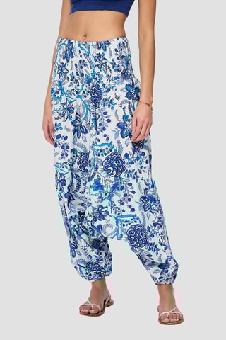 Pantaloni alla turca 2 in 1 - Bianco e blu