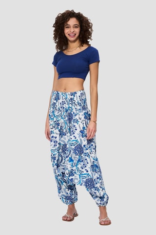 Pantaloni alla turca 2 in 1 - Bianco e blu