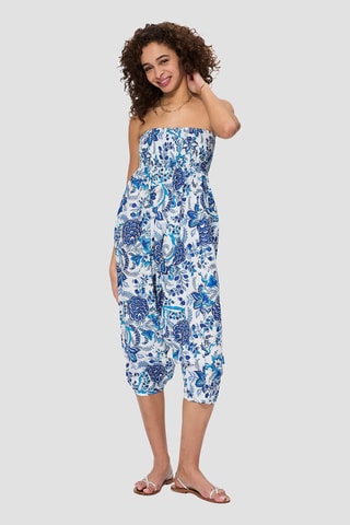 Pantaloni alla turca 2 in 1 - Bianco e blu