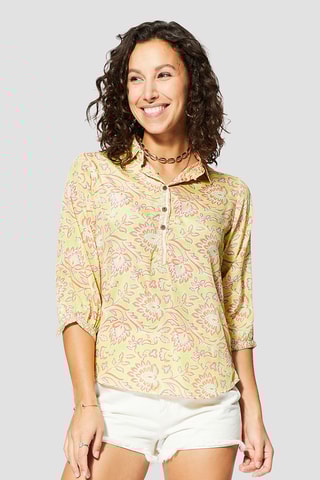 Blusa - Bianco, giallo e rosa