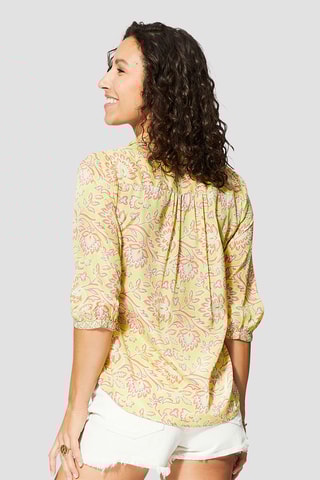 Blusa - Bianco, giallo e rosa
