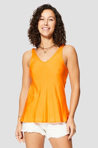 Top - Bianco e arancione