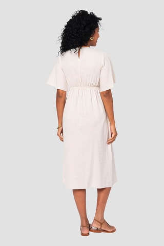 Abito midi in lino - Beige