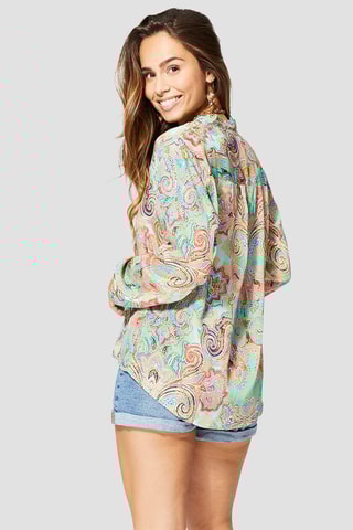 Blusa - Blu e grigio