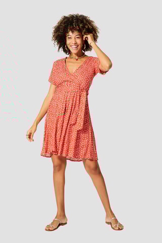 Abito a campana - Bianco e arancione