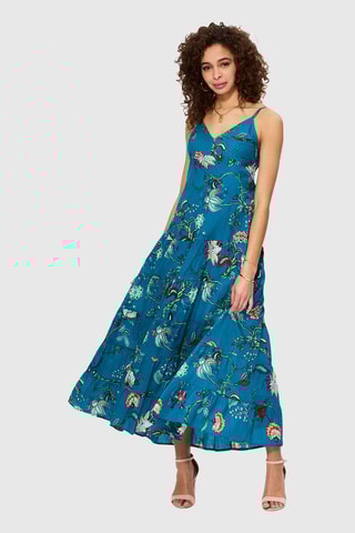 Abito lungo - Blu e rosa