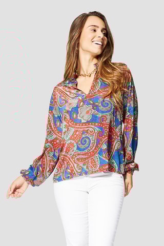Blusa - Bianco, rosso e blu