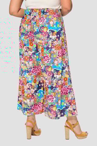 Pantaloni casual a vita alta - Viola