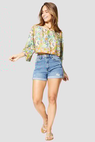 Top - Blu, verde e arancione