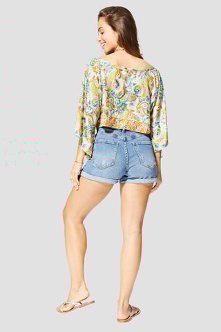 Top - Blu, verde e arancione