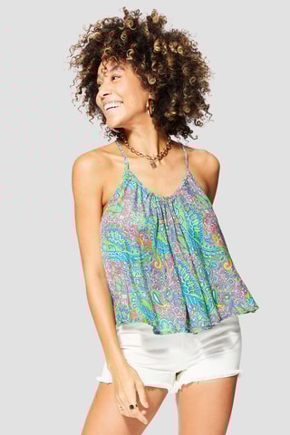 Top - Verde, arancione e rosa