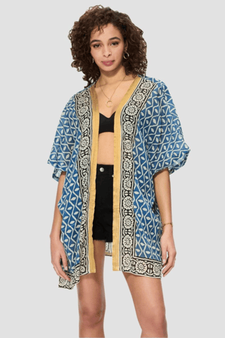 Kimono - Bianco, nero e blu