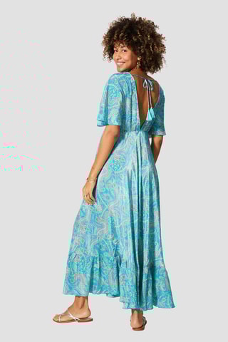 Abito lungo - Beige e blu