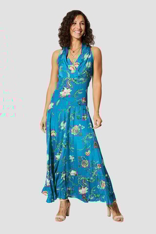 Abito lungo - Beige e blu