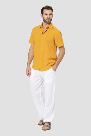 Camicia in lino - Giallo e bianco